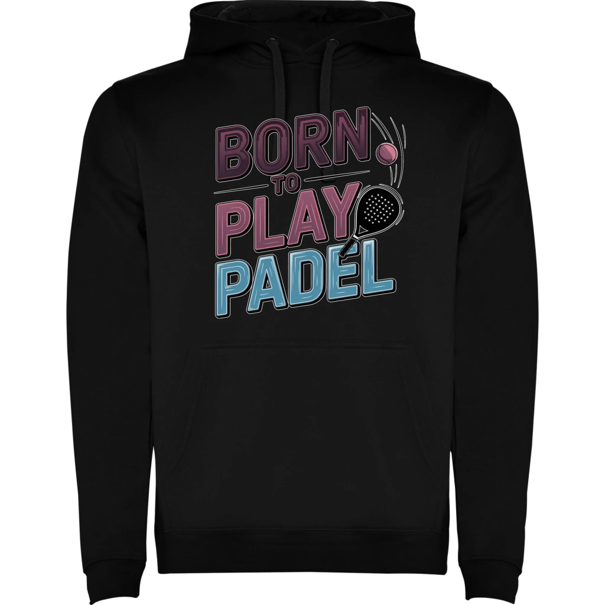 DĚTSKÁ MIKINA S KAPUCÍ s motivem PADEL (výběr z 18+ potisků) potisk jen dopředu dětská mikina urban Černá