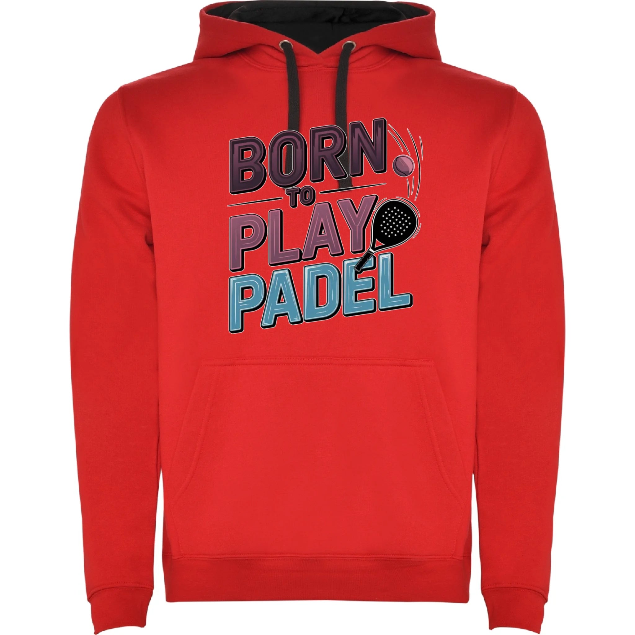 DĚTSKÁ MIKINA S KAPUCÍ s motivem PADEL (výběr z 18+ potisků) potisk jen dopředu dětská mikina urban Červená černá