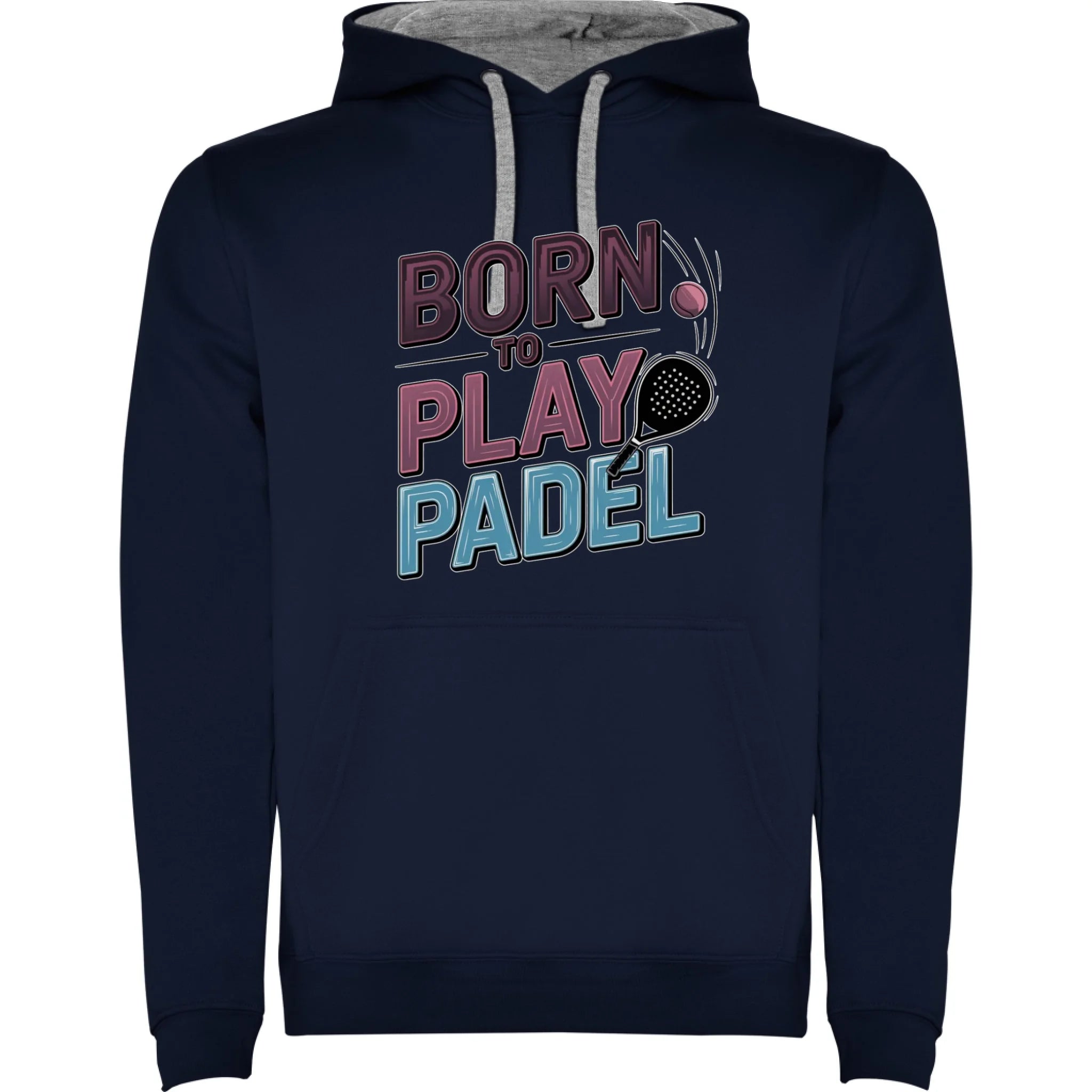 DĚTSKÁ MIKINA S KAPUCÍ s motivem PADEL (výběr z 18+ potisků) potisk jen dopředu dětská mikina urban Námořnická modrá melír
