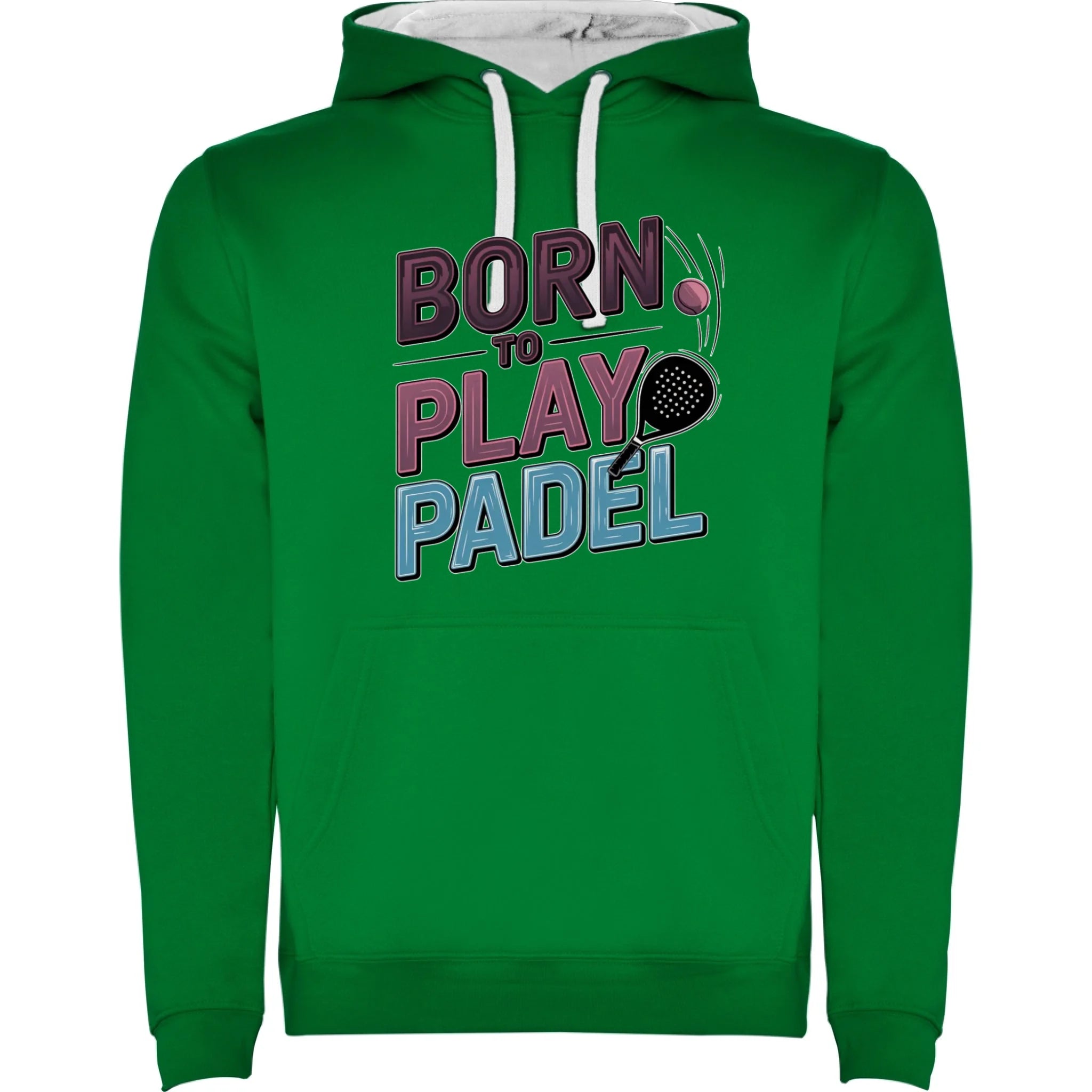 DĚTSKÁ MIKINA S KAPUCÍ s motivem PADEL (výběr z 18+ potisků) potisk jen dopředu dětská mikina urban Sytě zelená bílá