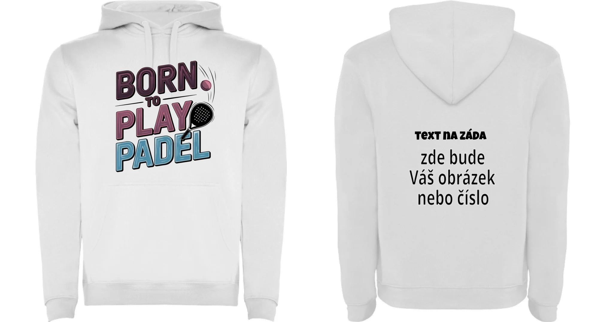 DĚTSKÁ MIKINA S KAPUCÍ s motivem PADEL (výběr z 18+ potisků) oboustranný potisk dětská mikina URBAN