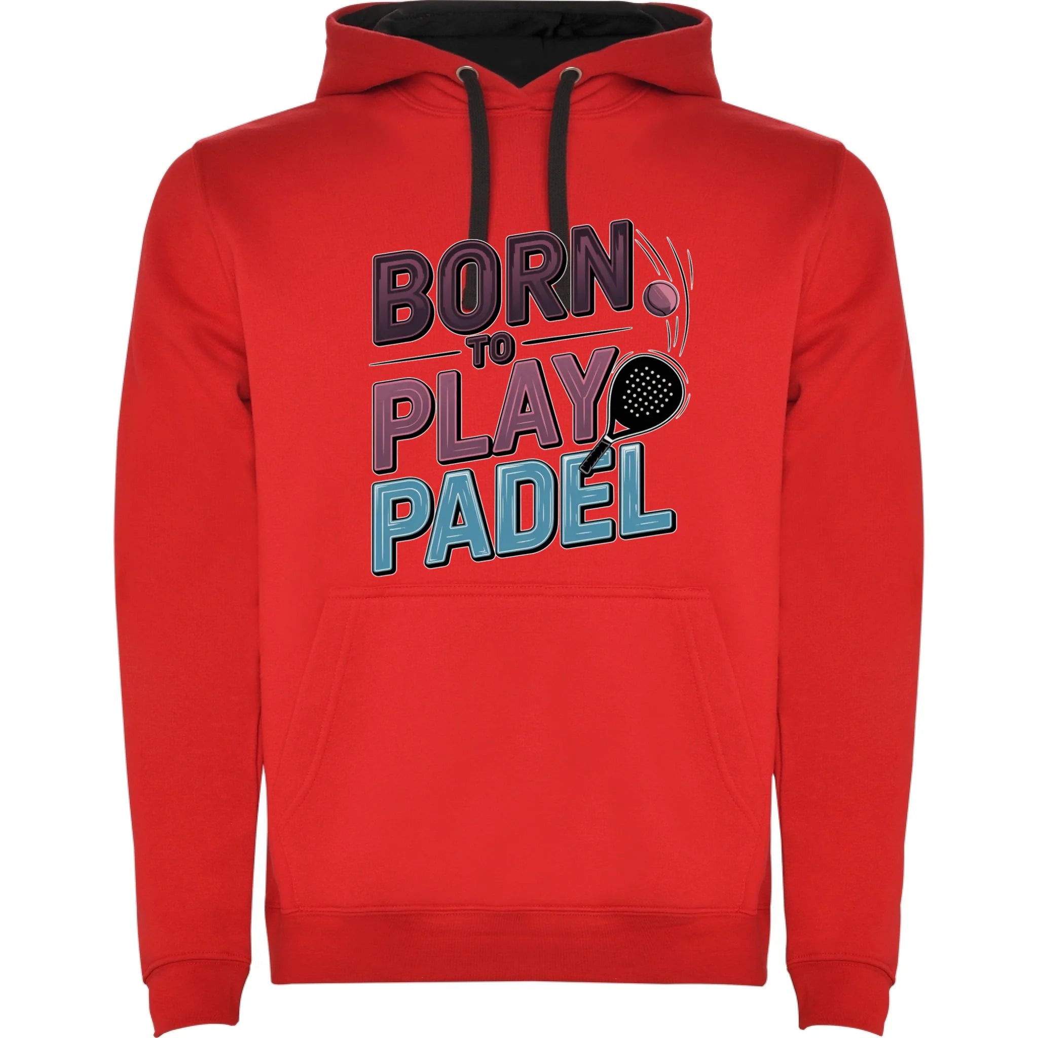 PÁNSKÁ MIKINA s motivem PADEL (výběr z 18+ potisků) potisk jen dopředu pánská mikina urban Červená černá