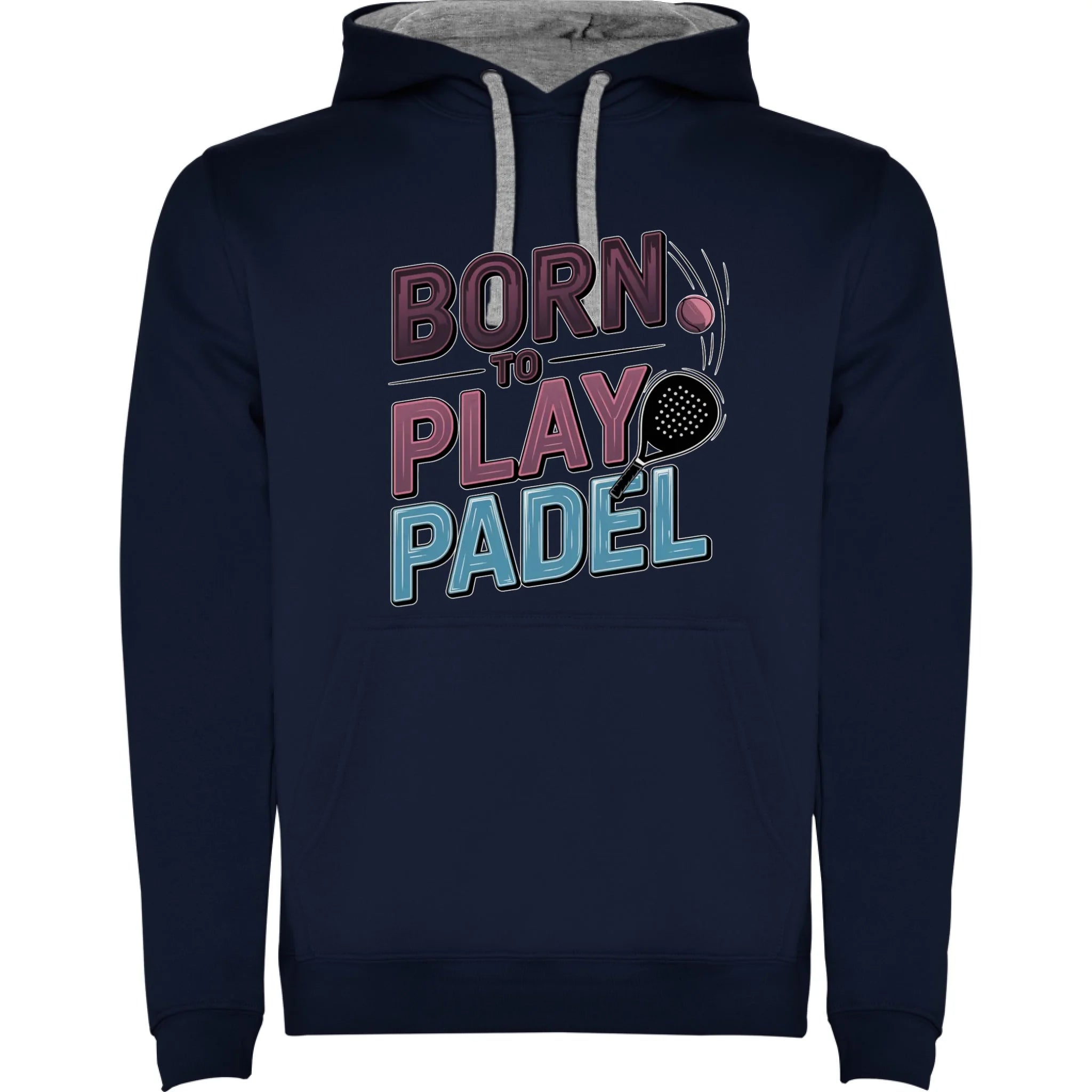 PÁNSKÁ MIKINA s motivem PADEL (výběr z 18+ potisků) potisk jen dopředu pánská mikina urban Námořnická modrá melír