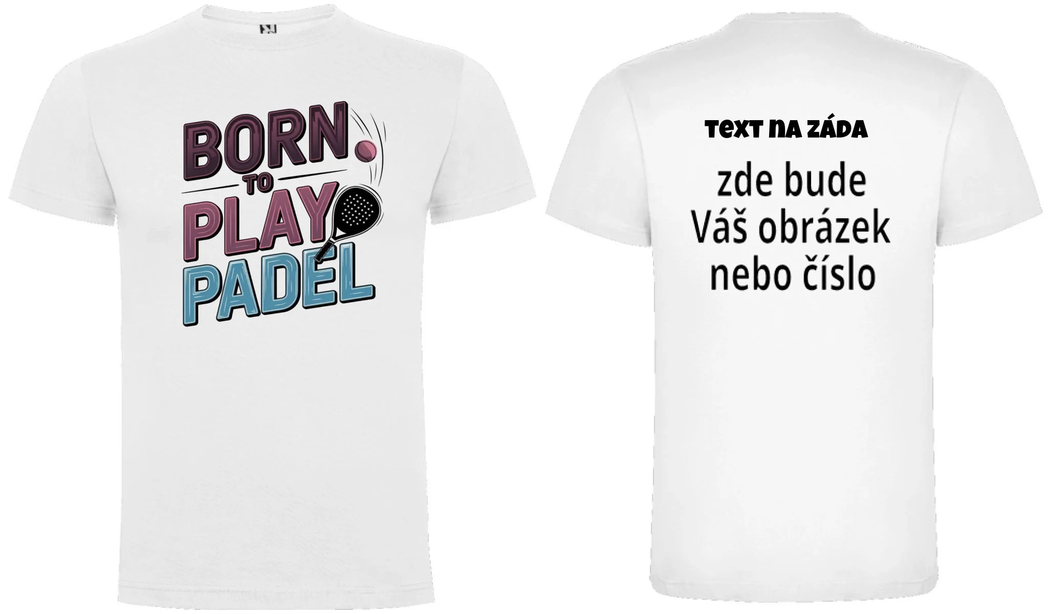 CHLAPECKÉ TRIČKO s motivem PADEL (výběr z 18+ potisků) oboustranný potisk chlapecké DOGO Bílá