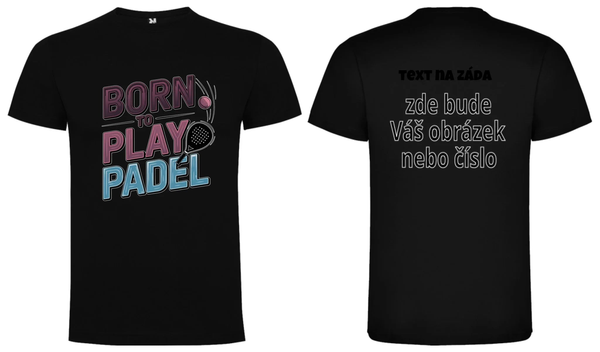 CHLAPECKÉ TRIČKO s motivem PADEL (výběr z 18+ potisků) oboustranný potisk chlapecké DOGO Černá