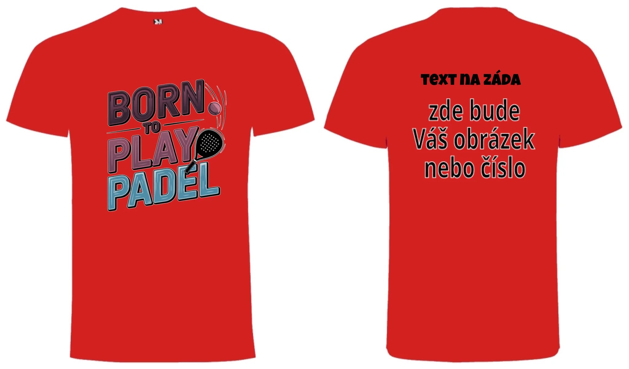 CHLAPECKÉ TRIČKO s motivem PADEL (výběr z 18+ potisků) oboustranný potisk chlapecké DOGO Červená