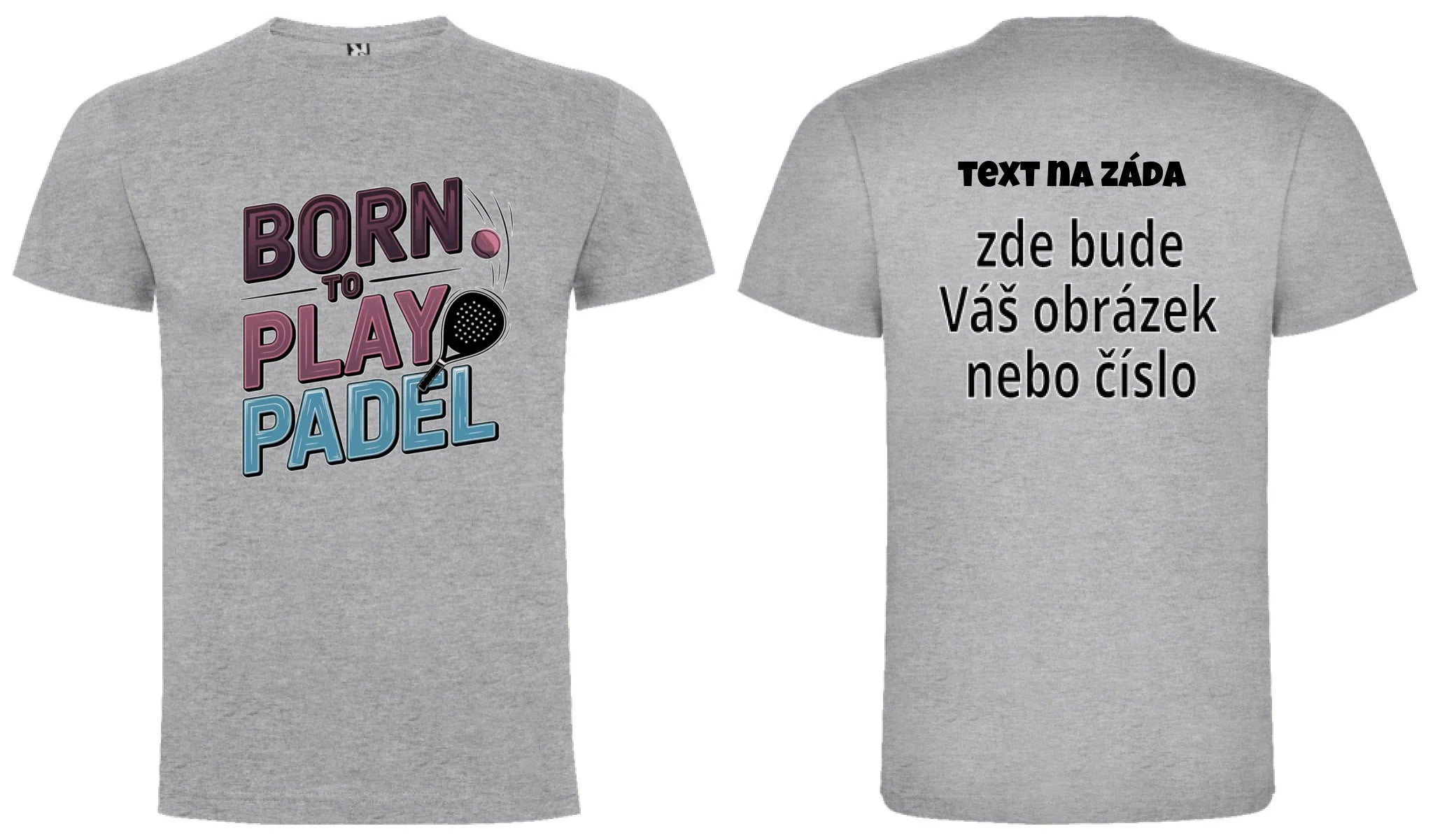 CHLAPECKÉ TRIČKO s motivem PADEL (výběr z 18+ potisků) oboustranný potisk chlapecké DOGO Melír