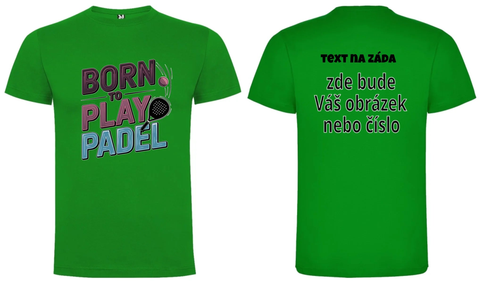 CHLAPECKÉ TRIČKO s motivem PADEL (výběr z 18+ potisků) oboustranný potisk chlapecké DOGO Zelená