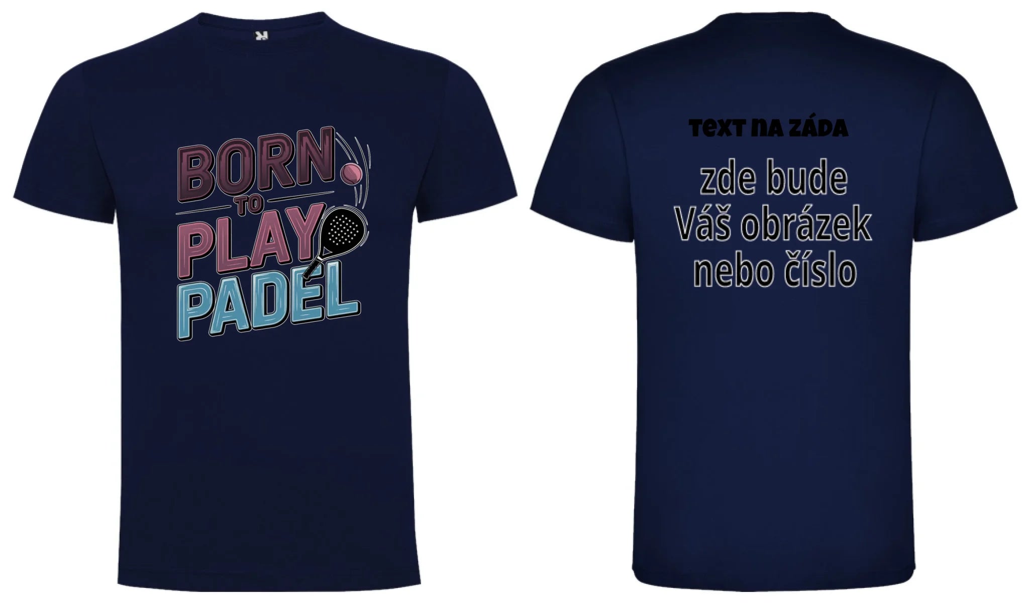 CHLAPECKÉ TRIČKO s motivem PADEL (výběr z 18+ potisků) oboustranný potisk chlapecké DOGO Námořnická modrá
