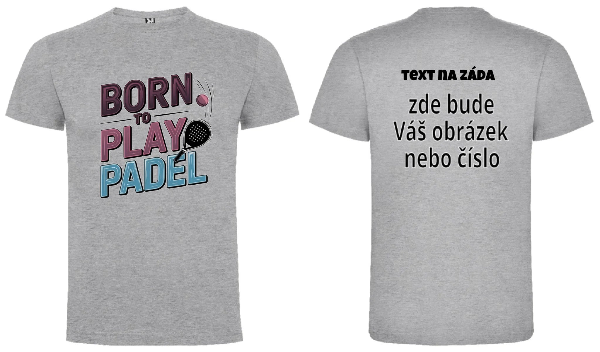 PÁNSKÉ TRIČKO s motivem PADEL (výběr z 18+ potisků) oboustranný potisk pánské DOGO Melír