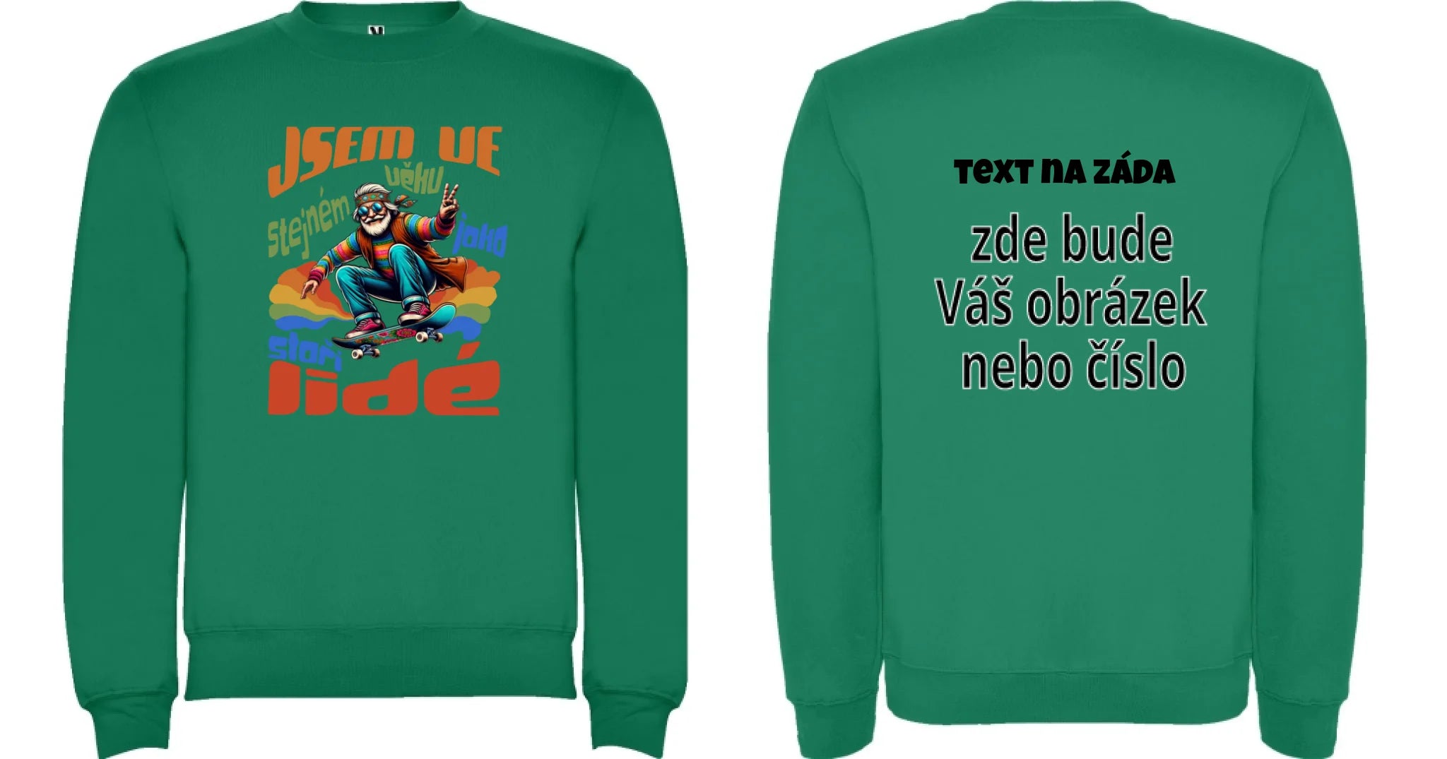 PÁNSKÁ MIKINA BEZ KAPUCE s motivem DĚDEČEK
