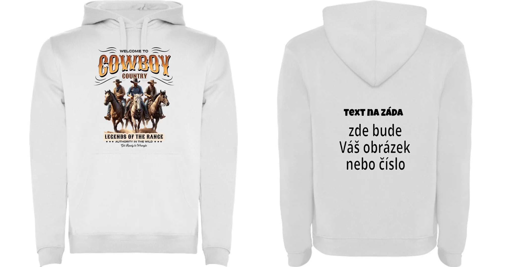 DĚTSKÁ MIKINA S KAPUCÍ s motivem COWBOY (2+ motivy) oboustranný potisk dětská mikina URBAN