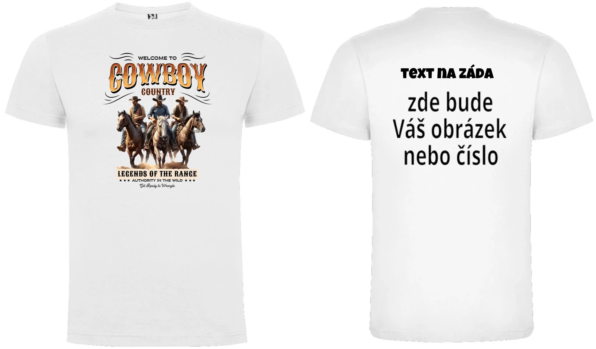 CHLAPECKÉ TRIČKO s motivem COWBOY (2+ motivy) oboustranný potisk chlapecké DOGO Bílá