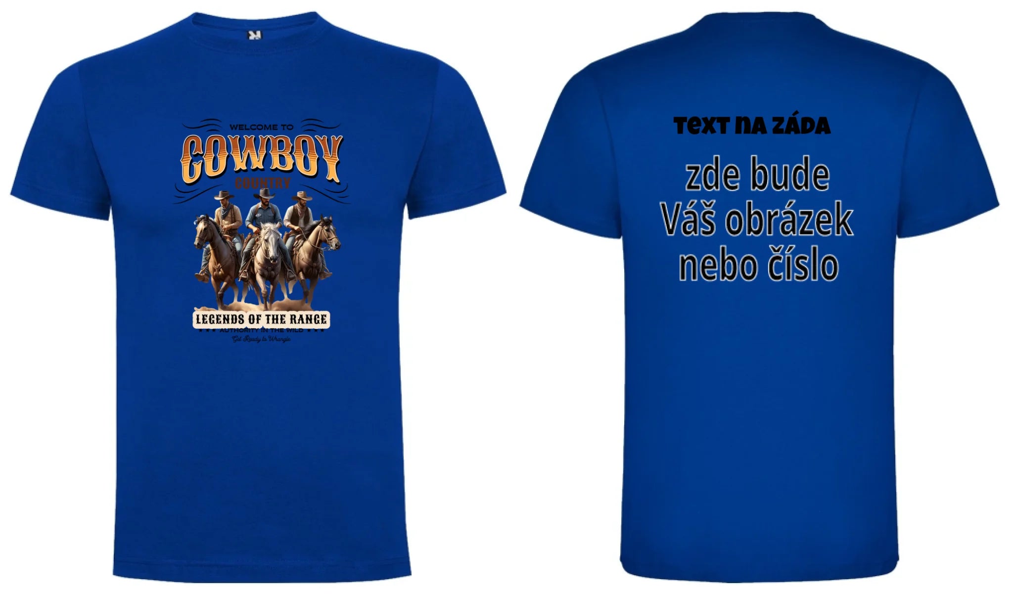 CHLAPECKÉ TRIČKO s motivem COWBOY (2+ motivy) oboustranný potisk chlapecké DOGO Modrá