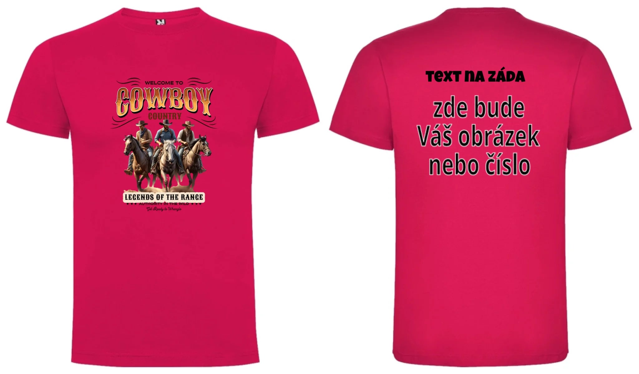 PÁNSKÉ TRIČKO s motivem COWBOY (2+ motivy) oboustranný potisk pánské DOGO Růže