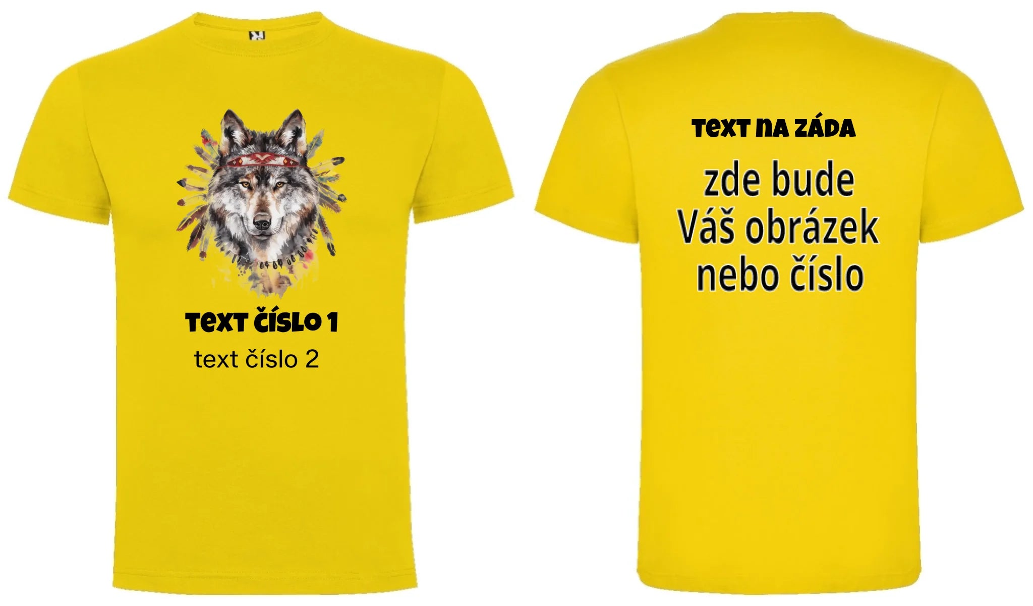 CHLAPECKÉ TRIČKO s motivem DIVOKÝ ZÁPAD (10+ obrázků, možnost doplnit vlastní text) oboustranný potisk chlapecké DOGO Žlutá