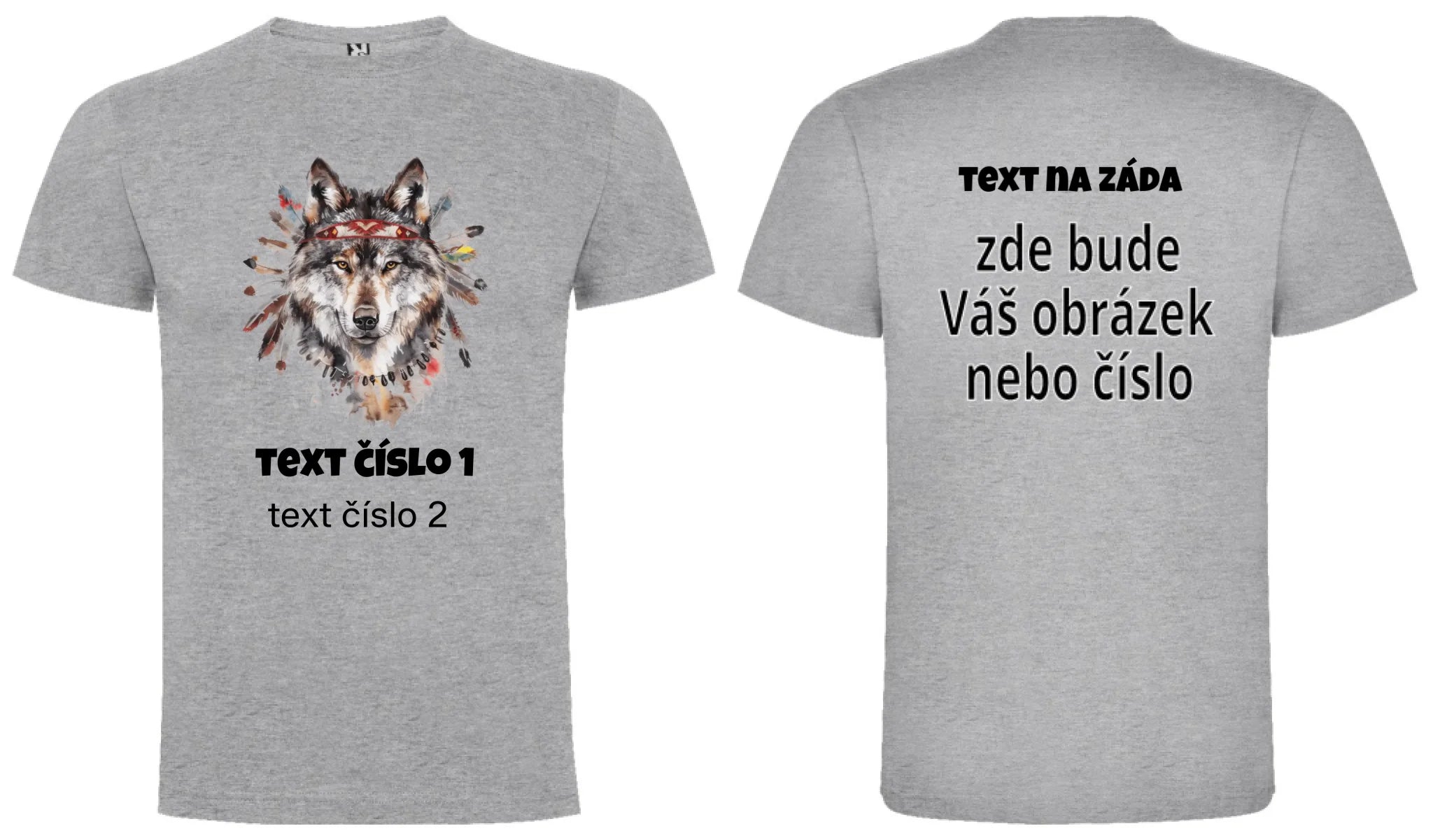 PÁNSKÉ TRIČKO s motivem DIVOKÝ ZÁPAD (10+ obrázků, možnost doplnit vlastní text) oboustranný potisk pánské DOGO Melír