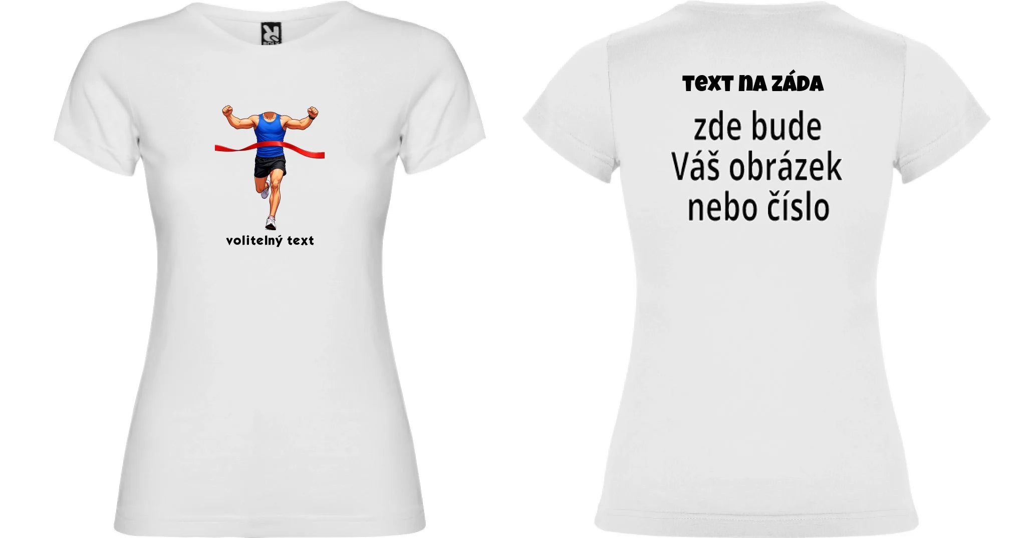 DÁMSKÉ TRIČKO s motivem BĚH, KOLO, PLAVÁNÍ (s vlastní fotkou) oboustranný potisk dámské jamaica Bílá