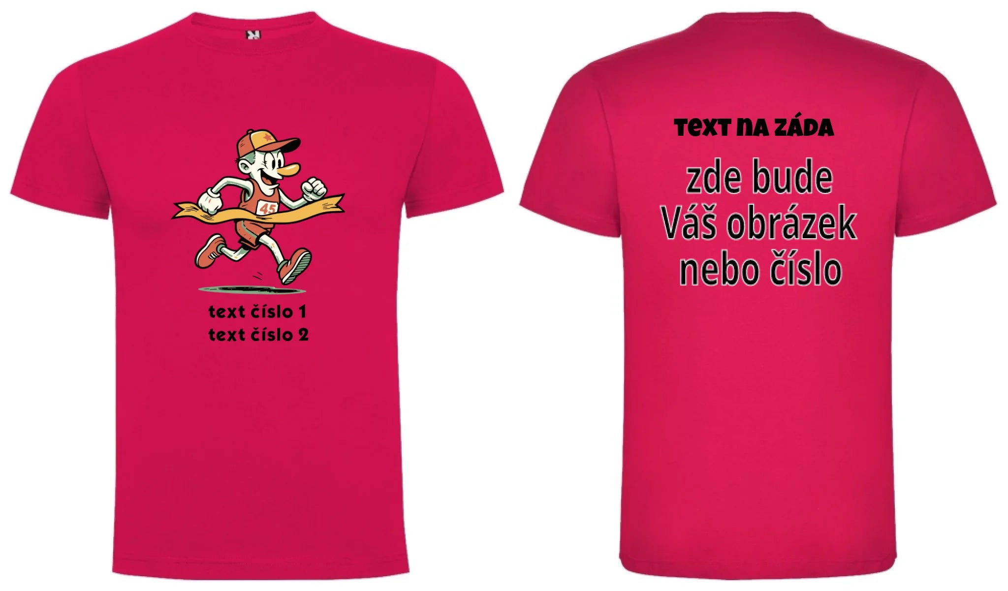 CHLAPECKÉ TRIČKO s motivem BĚH, KOLO, PLAVÁNÍ (výběr z 25+ obrázků, možnost doplnit vlastní texty) oboustranný potisk chlapecké DOGO Růže