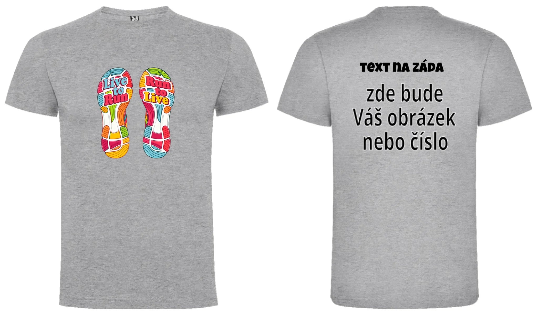 PÁNSKÉ TRIČKO s motivem BĚH (výběr z 3+ potisků) oboustranný potisk pánské DOGO Melír