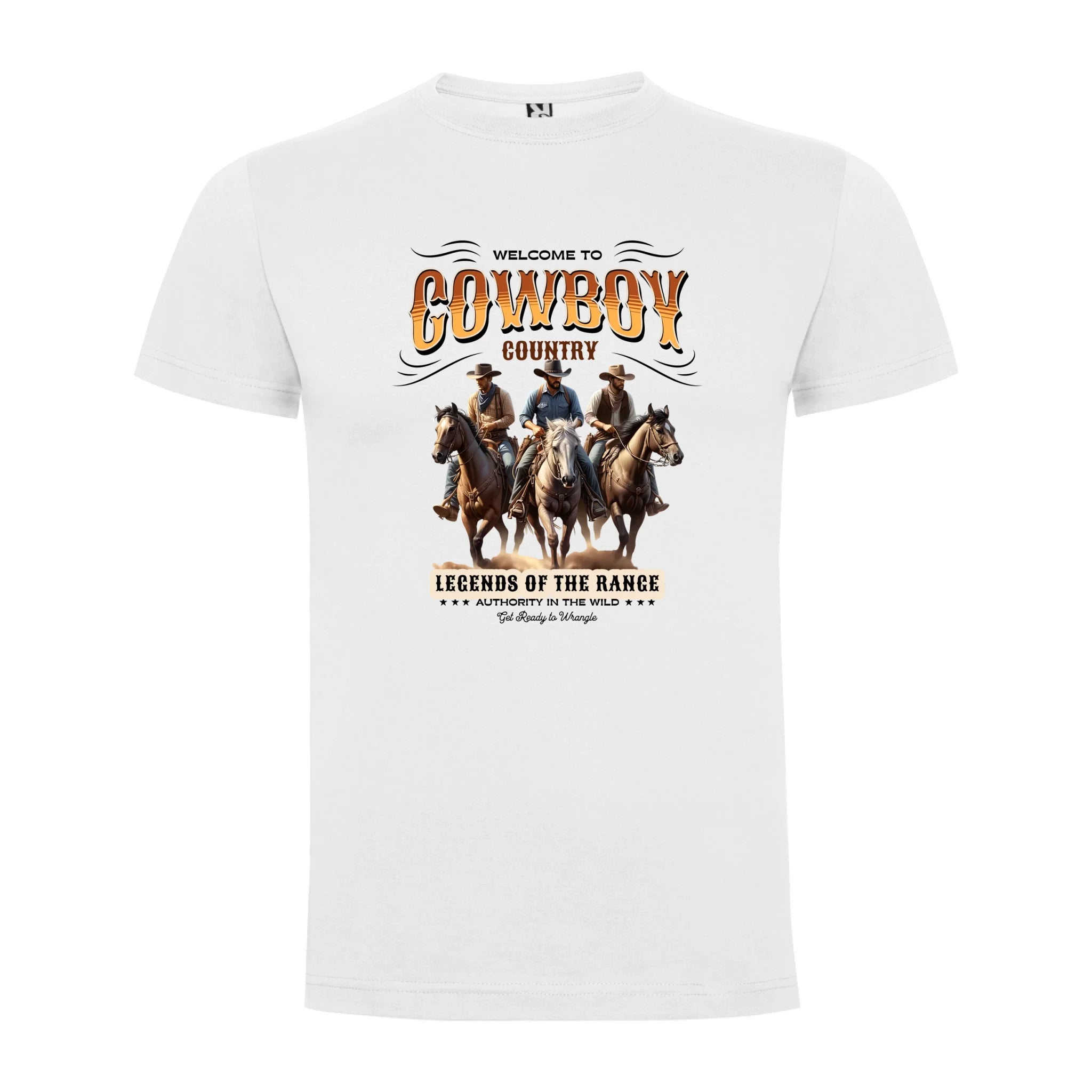 COWBOY 2 MOTIVY pánské tričko potisk jen dopředu pánské DOGO Bílá